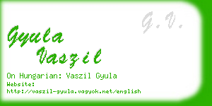 gyula vaszil business card